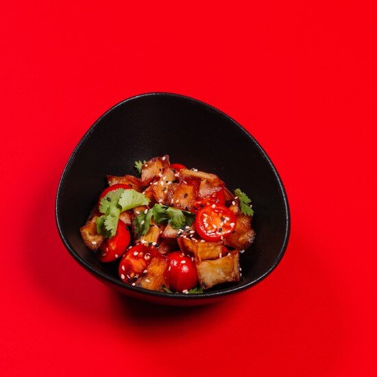 Салат с жареными баклажанами