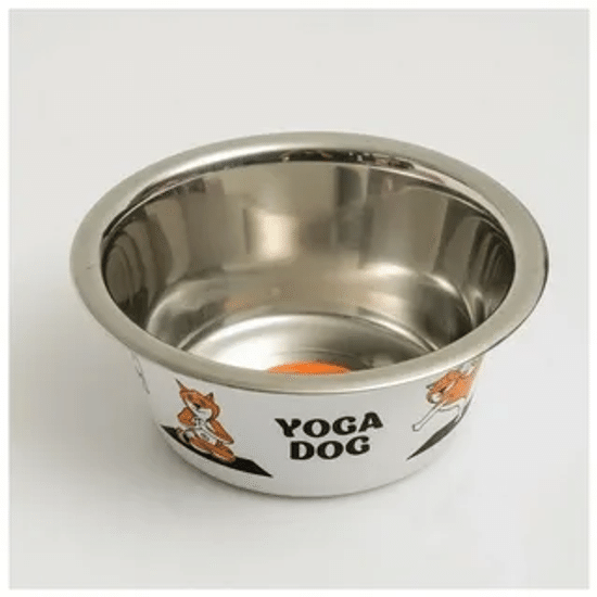 Пижон миска металлическая стандартная «Yoga Dog», 450 мл