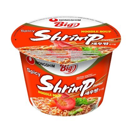 Корейская лапша с креветками средне-острая Shrimp Nongshim