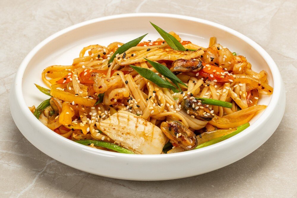 Удон лапша с морепродуктами