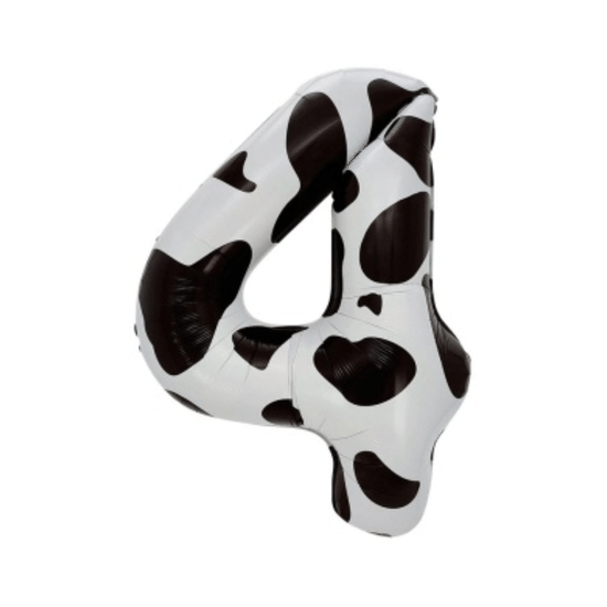 ≈ 100 см, Цифра 4, Пятнышки, Черный/Белый