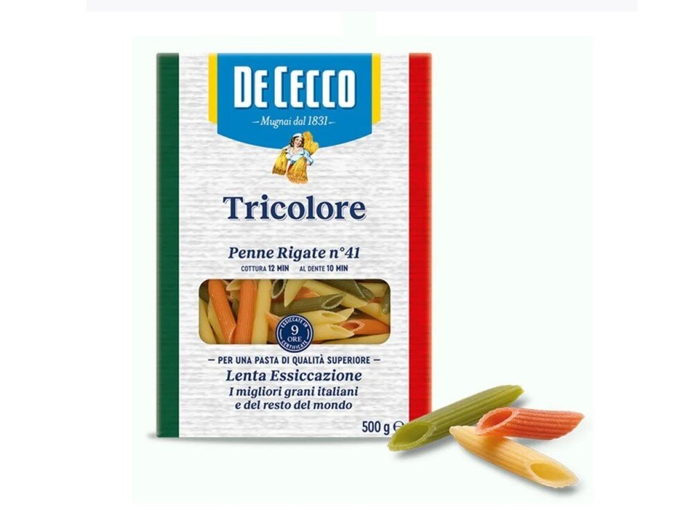 Паста De Cecco №41 Пенне Ригате Триколоре 500 г