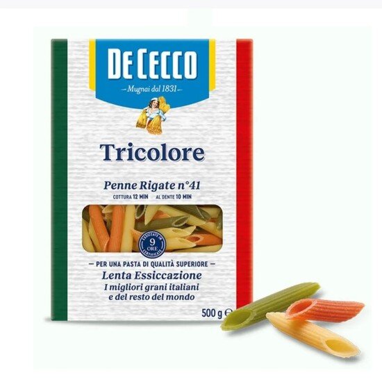 Паста De Cecco №41 Пенне Ригате Триколоре 500 г