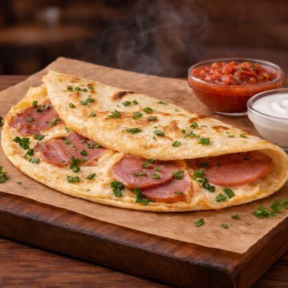 Омлет с ветчиной в тортилье