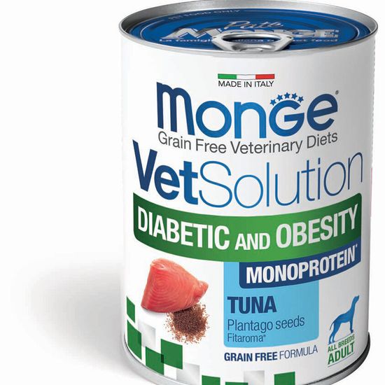 Monge VetSolution Dog Diabetic and Obesity влажный диетический корм для собак при сахарном диабете и избыточном весе, 400 г