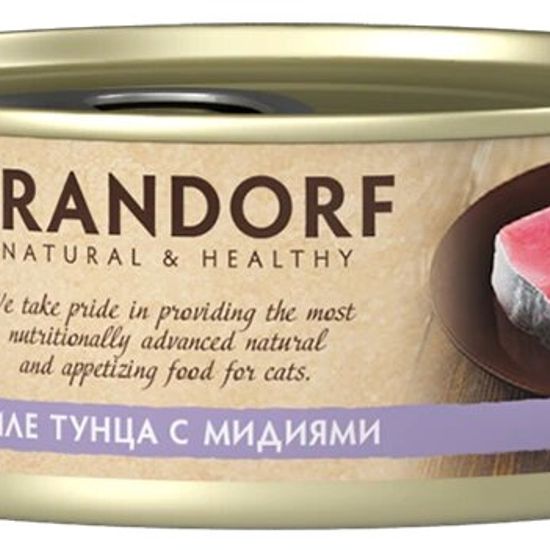 GRANDORF консервы для кошек, филе тунца с мидиями, 70 г