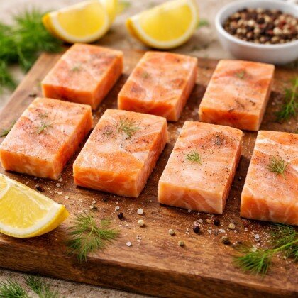 Кубики  филе форели