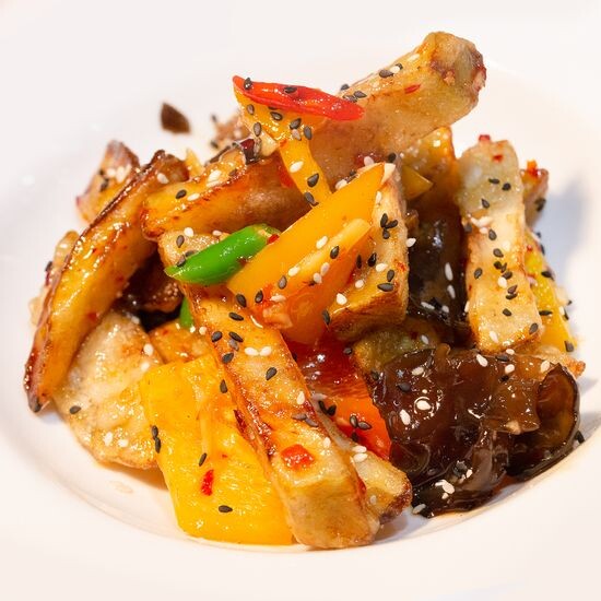 Хрустящие баклажаны с грибами муэр