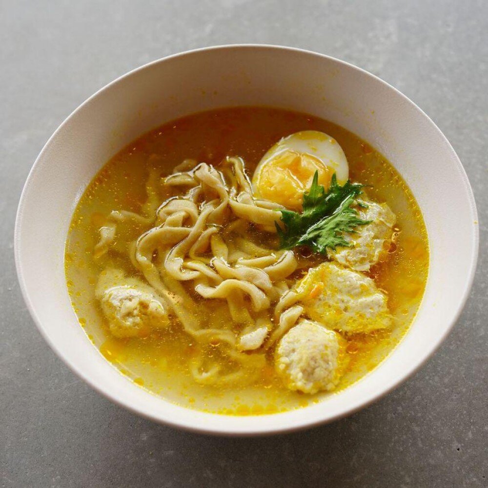 Детский суп-лапша с фрикадельками