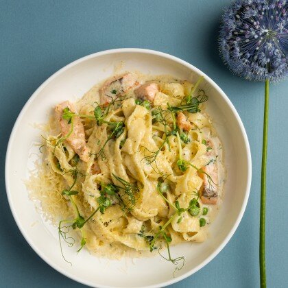 Фетучини с саянской форелью