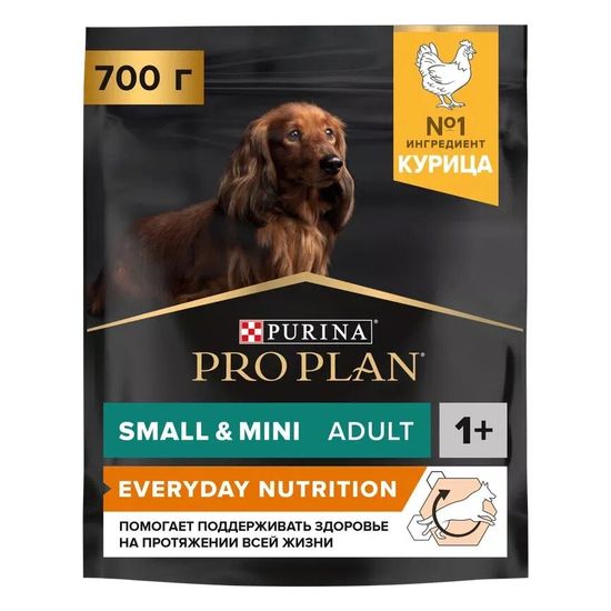 PRO PLAN Everyday Nutrition сухой корм для взрослых собак мелких и карликовых пород, курица, 700 г