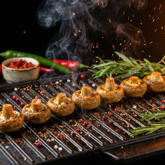 Грибы на мангале