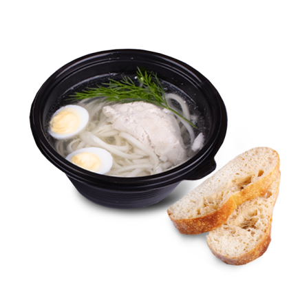 Куриный суп с домашним хлебом