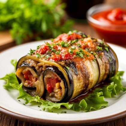 Рулет из баклажанов