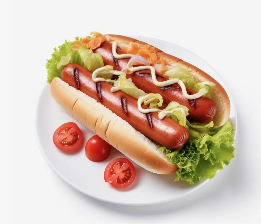 Хот-дог с двумя сосисками