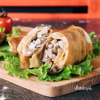 С курицей и грибами