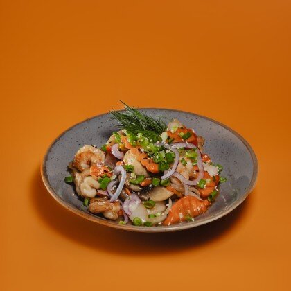 Том сао (теплый салат с креветками)