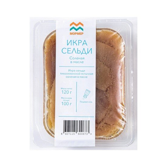 Икра сельди тихоокеанской ястычная соленая в масле 120гр.