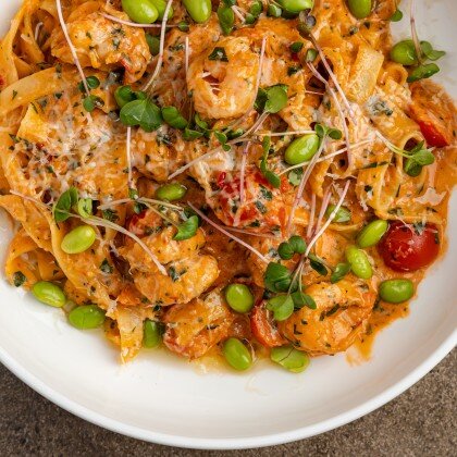 Фетучини с креветкой