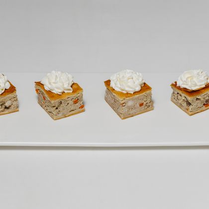 Канапе "Забайкальский пирог" с (рыбой, курой, мясом) на выбор