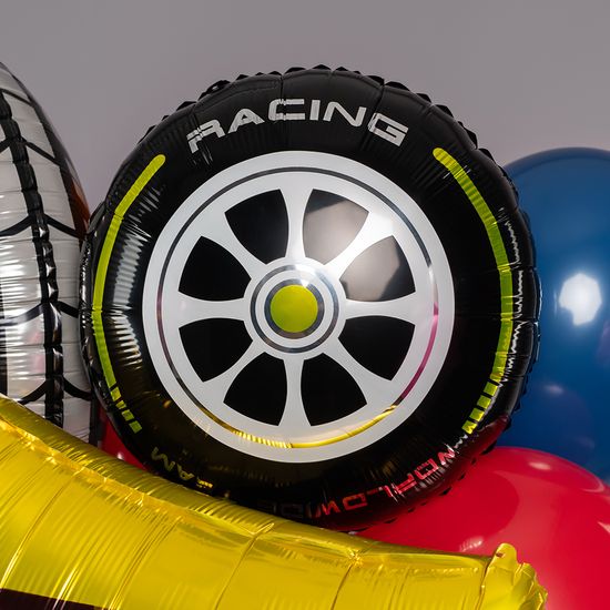 45 см, Круг, Гоночное колесо, Черный/Желтый