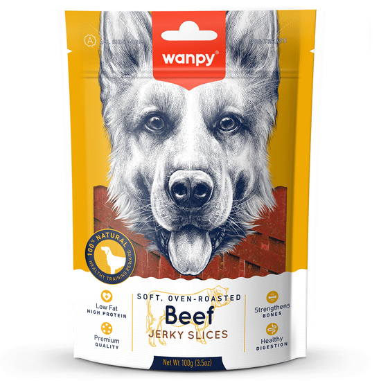 Wanpy Dog лакомство для собак, соломка из вяленой говядины, 100 г
