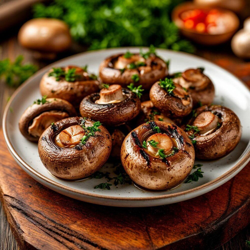 Грибы на мангале