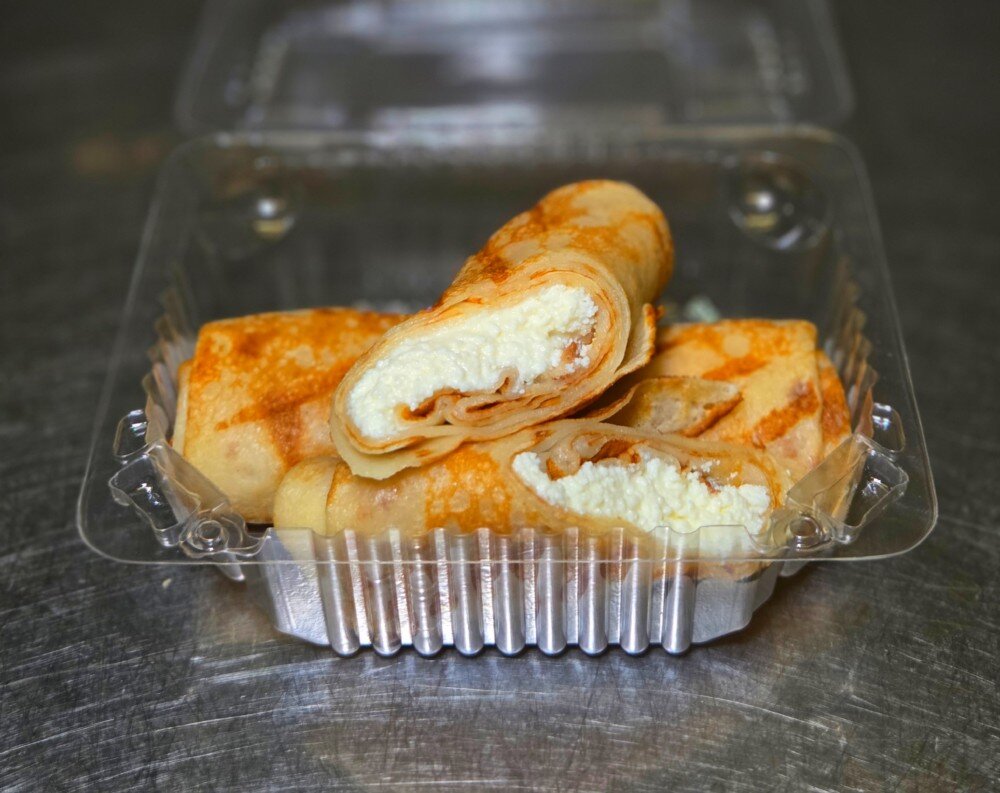 Фаршированные блины с творогом