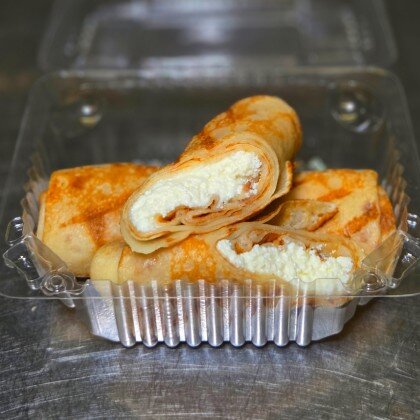 Фаршированные блины с творогом