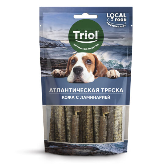 Triol Local Food лакомство для собак «Кожа атлантической трески с ламинарией», 40 г