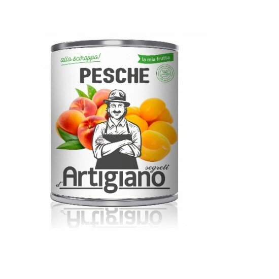 Персики Artigiano половинки в сиропе, 820 г