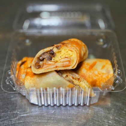 Фаршированные блины с грибами и сыром