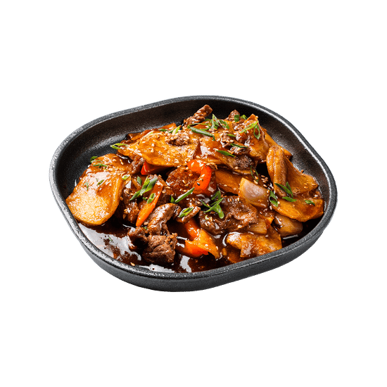 Мясо по-китайски с картофелем и овощами