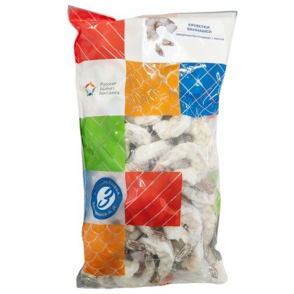 Креветки Ваннамей мороженые очищенные без пищевода, размер 21/25 шт/фунт (Вьетнам) 1 кг/упак