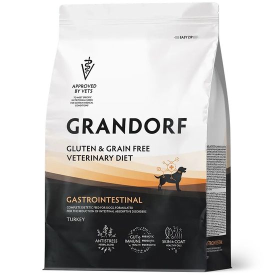 GRANDORF Veterinary Diet Turkey Gastrointestinal сухой корм для собак при расстройствах пищеварения, индейка, 1 кг (3021)