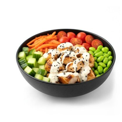 Поке с чесночным цыпленком