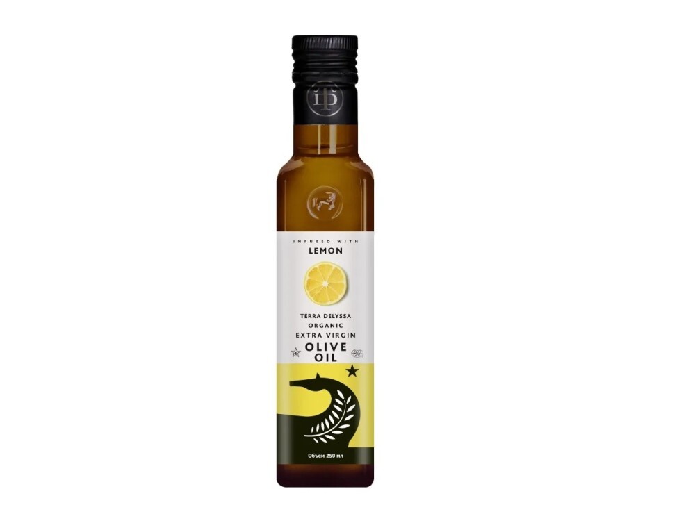 Масло оливковое TERRA DELYSSA Organic Extra Virgin с экстрактом лимона, 250 мл