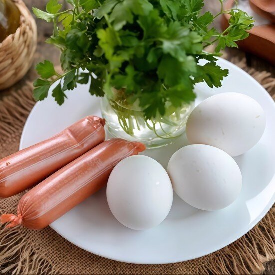 Яичница с сосиской