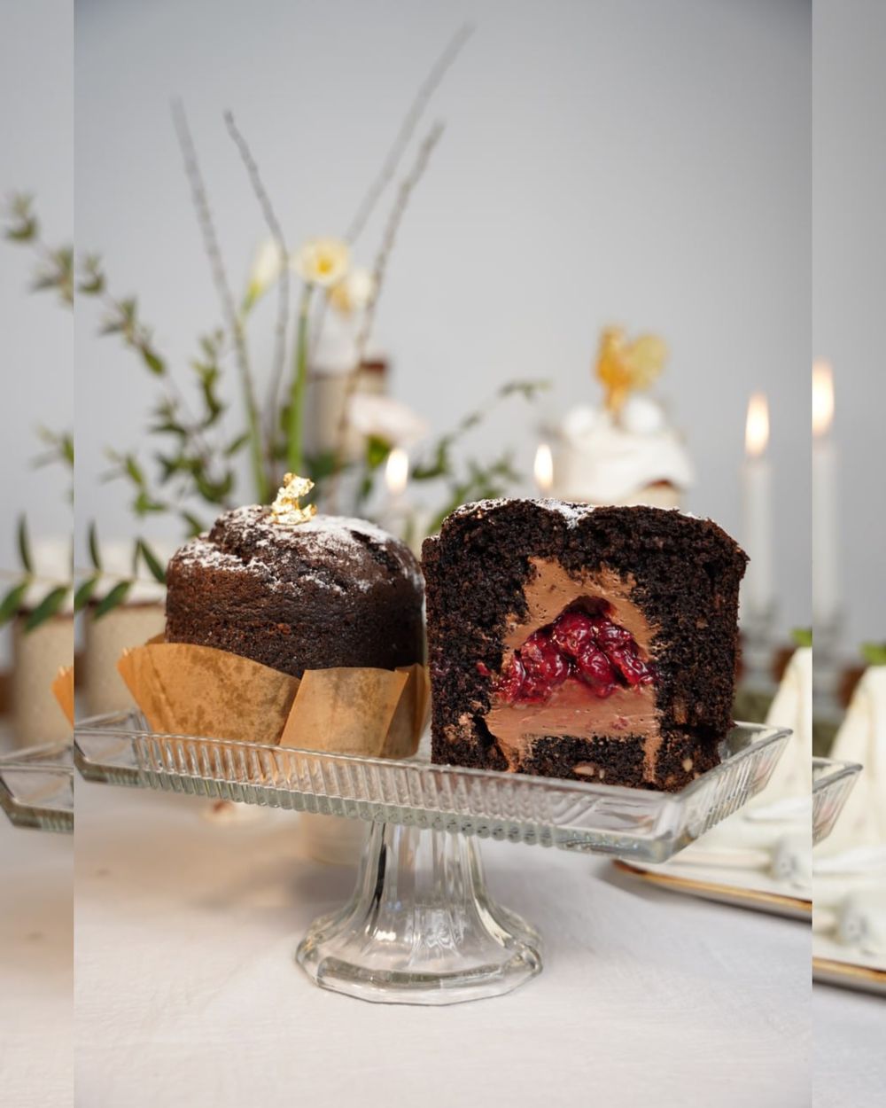 Кулич шоколадный с вишней