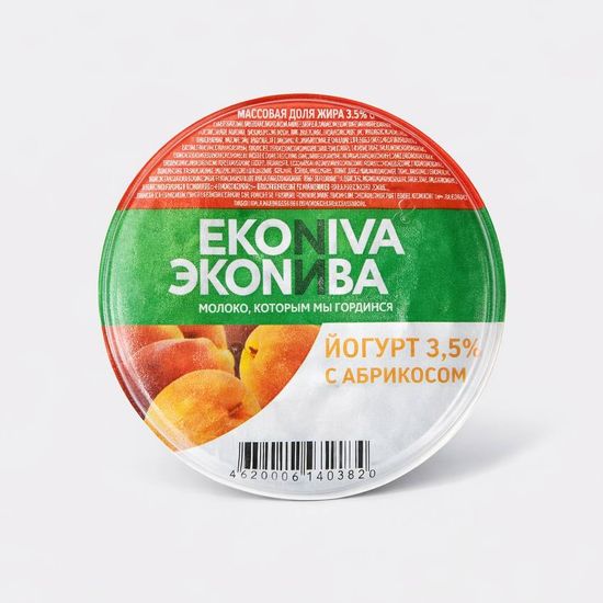 Йогурт 3% абрикос 250гр стакан Эконива