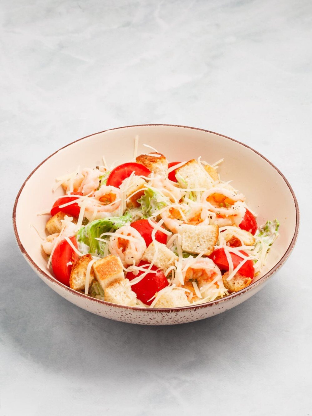 Салат «Цезарь»‎ с креветками