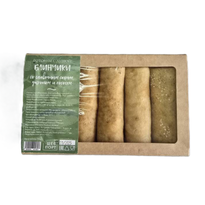 Блины со сливочным сыром, укропом и лососем