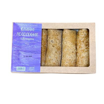 Блины цельнозерновые лососевые с брокколи 1/400