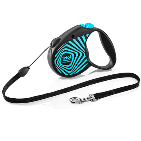 Flexi Life Geometry Blue поводок-рулетка для собак до 12 кг, трос 5 м, размер S