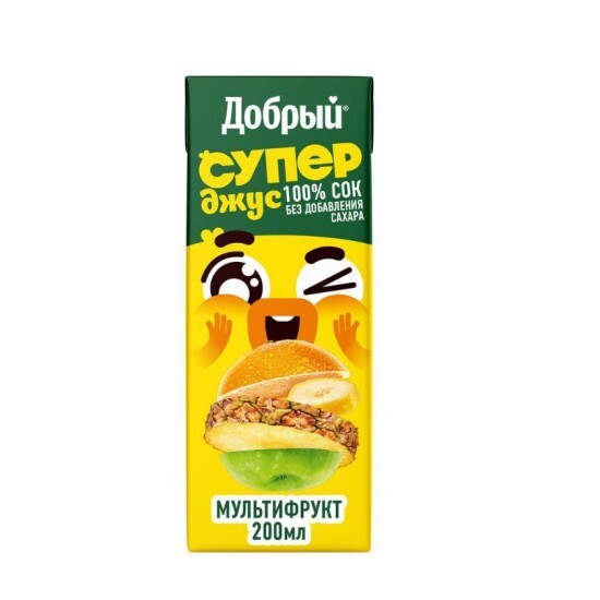 ДОБРЫЙ СУПЕР ДЖУС сок мультифрукт 0,2 л.
