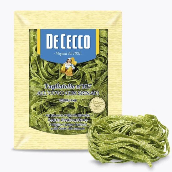Паста De Cecco №107 Тальятелле со шпинатом с добавлением яйца