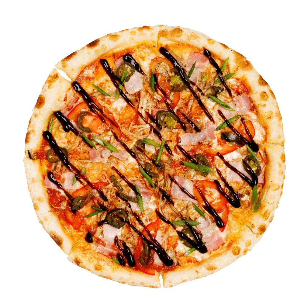 С рваной свининой, беконом, халапеньо и соусом барбекю