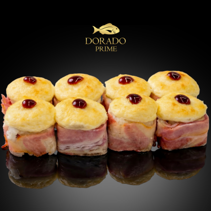 Запеченный бекон с креветкой (8 шт)