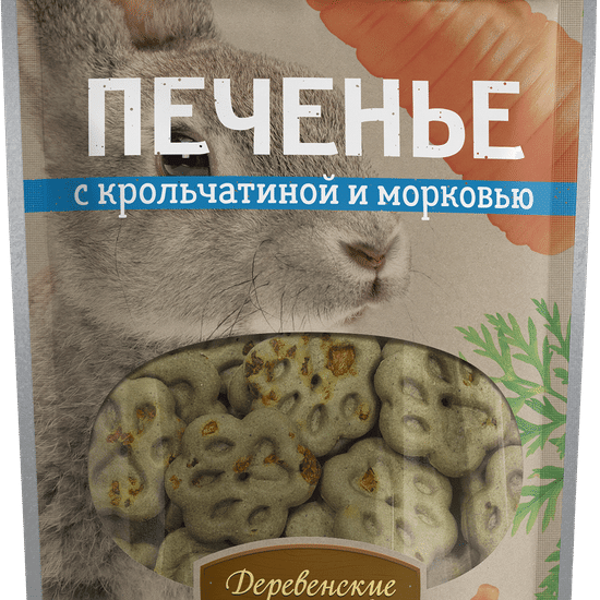 Деревенские лакомства печенье для собак, кролик с морковью, 100 г (4031)