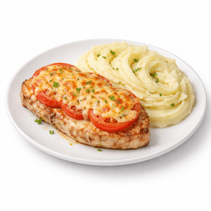 Картофельное пюре с отбивной из свинины